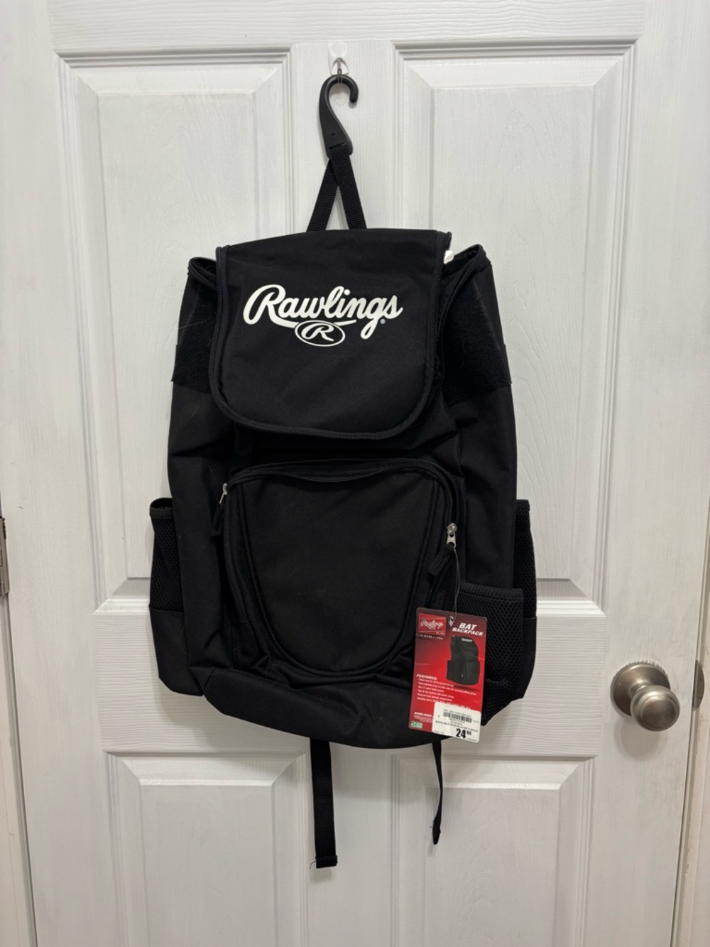 Rawlings Black Men's Athletic Backpack with White Logo
